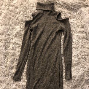 Sweater dress with shoulder cutouts